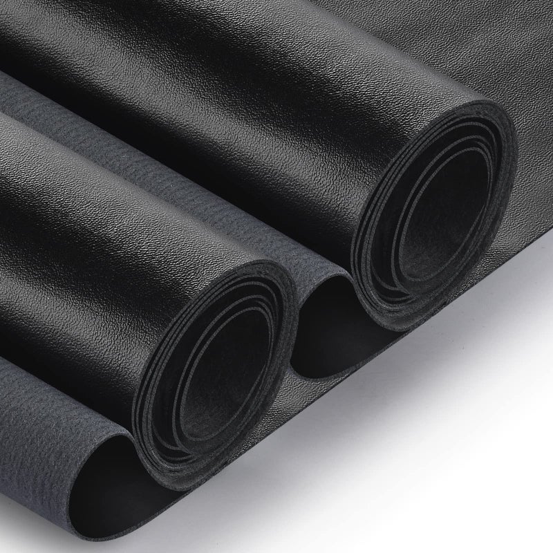 TeeLiy PU Fabric Leather 2 Yards 58"" x 72""  0.9mm Thick Faux Synthetic Leather Material Sheets for Upholstery Crafts  DIY Sewings  Sofa  Handbag  Hair Bows Decorations (Black_Smooth Surface_2 Yards) - Image 1